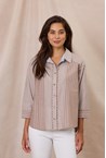 BRIDGE SHIRT - cocoa stri